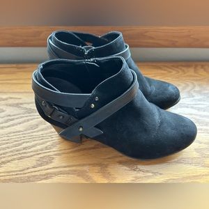 Fergalicious Black Faux Suede Ankle Boots
